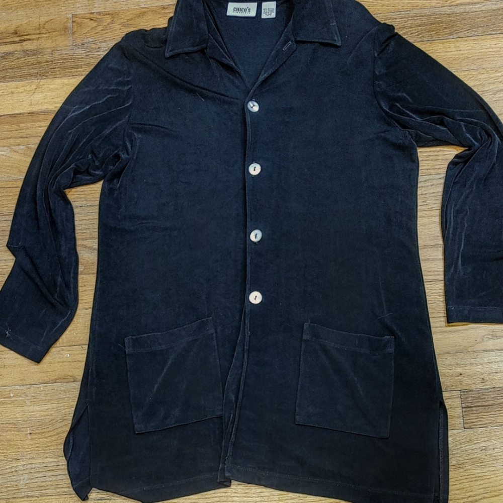 Chico's Travelers sweater jacket front pockets